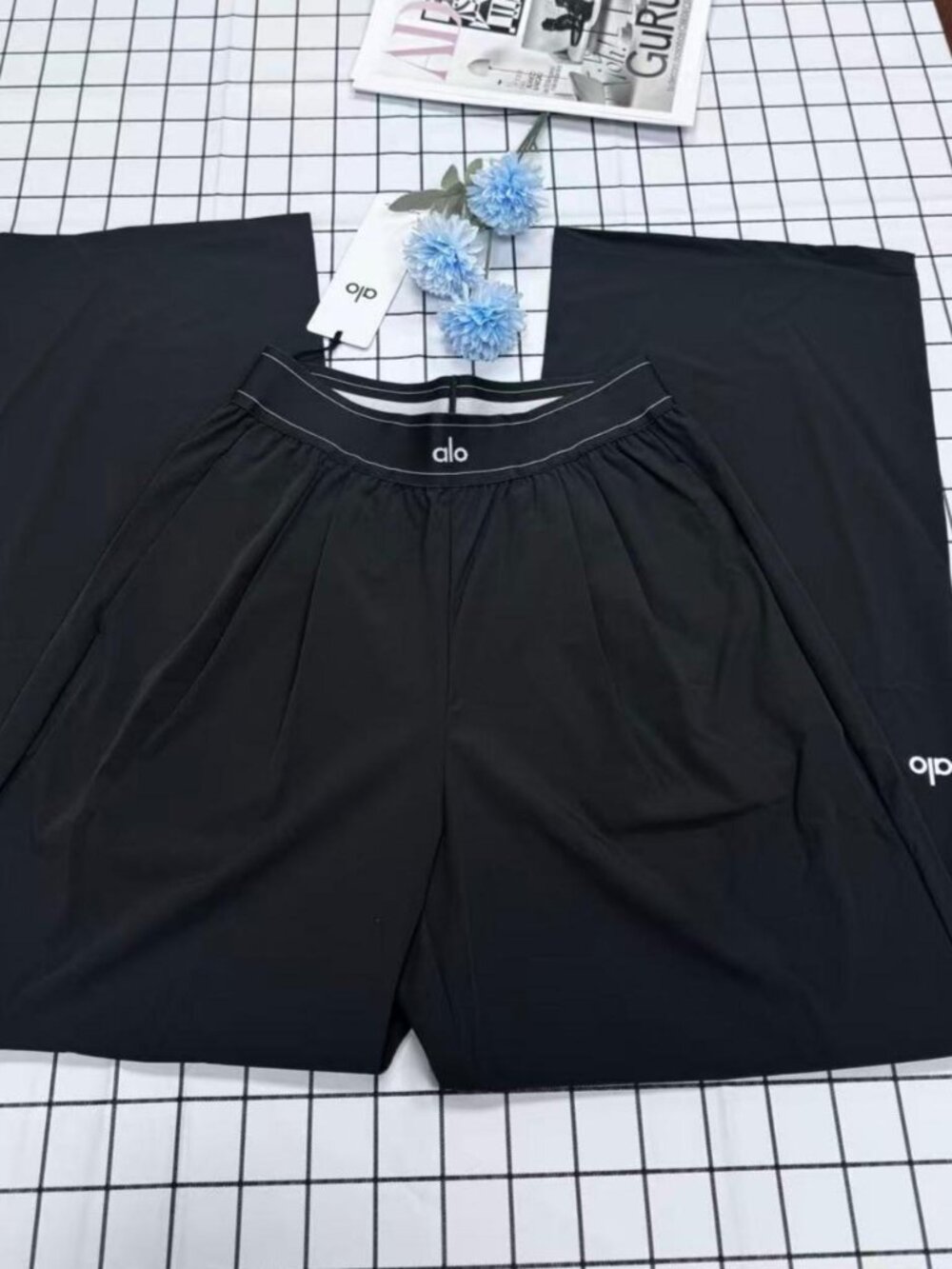 NWT Black ALO Yoga  Straight-Leg Trouser Pants😁Authentic (Length:30" Inseam) 🤭 - Picture 2 of 8